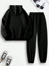 Women's Casual Crown & Letter Print Hoodie And Sweatpants Two-Piece Set